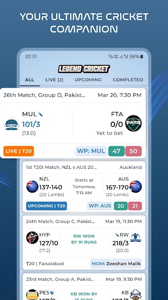 Legend Cricket Live Line