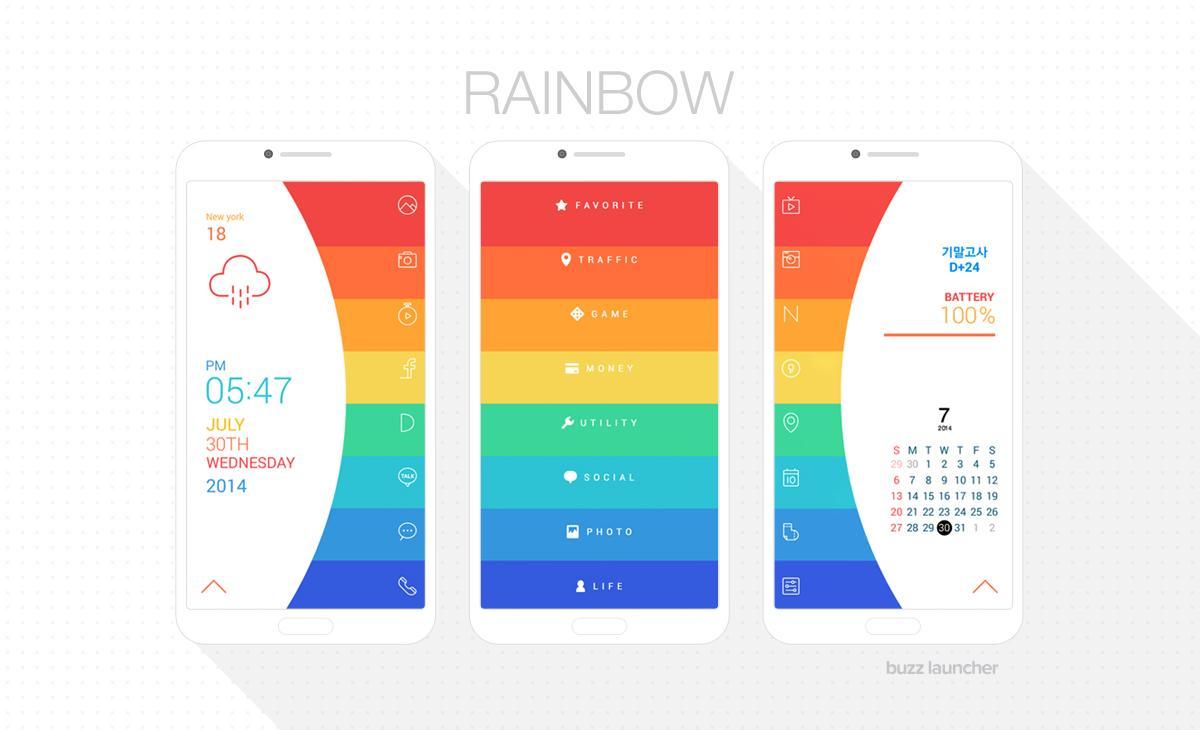 Rainbow Buzz Launcher Theme