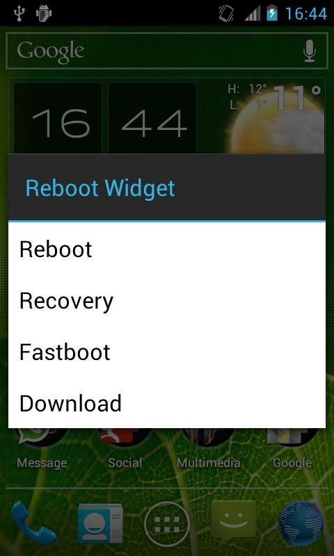 Reboot Widget for Root User