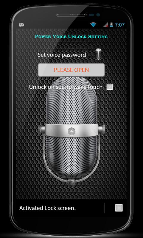 Power Voice Screen Lock