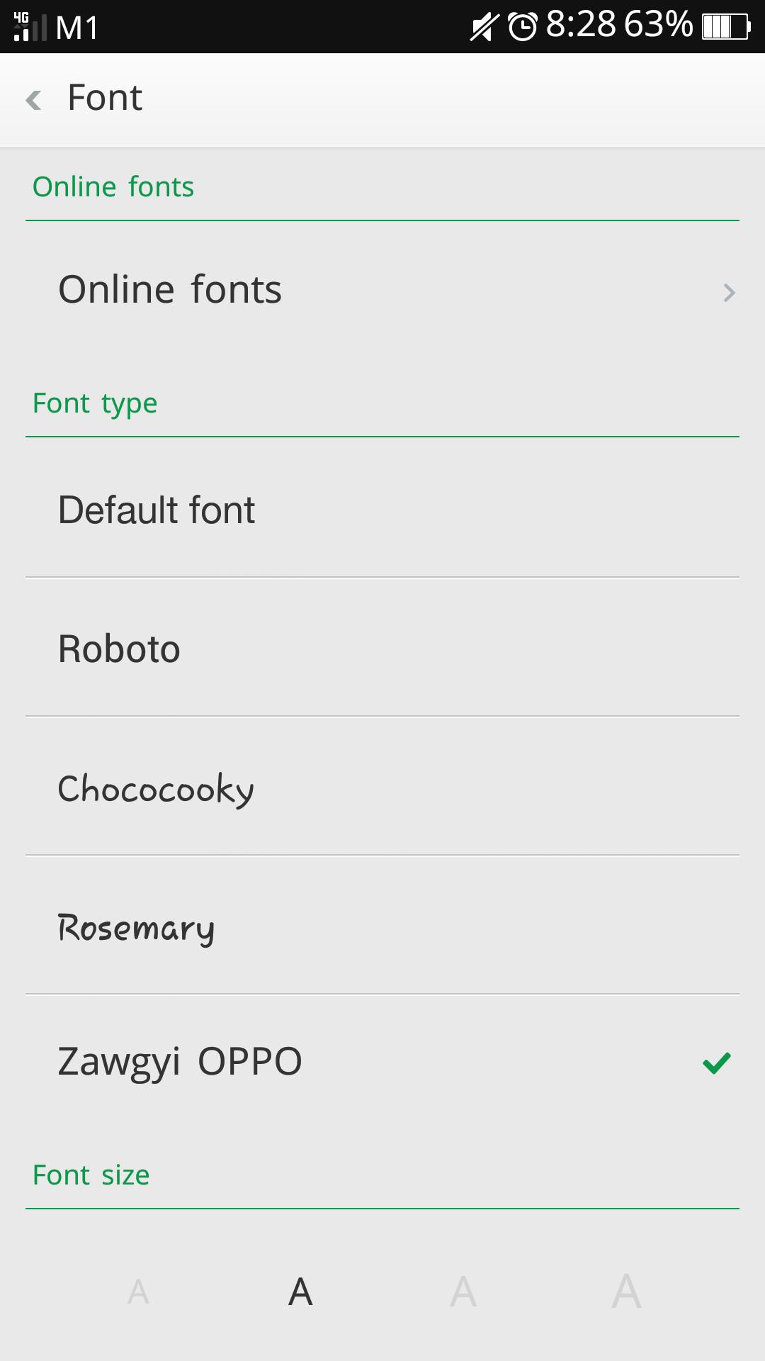 Zawgyi OPPO
