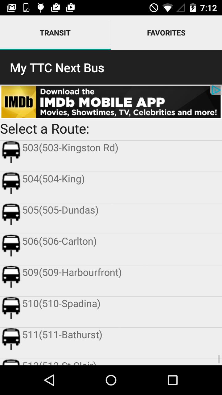My TTC Next Bus