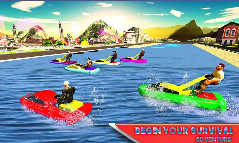 Water Jet Ski Race & Shark