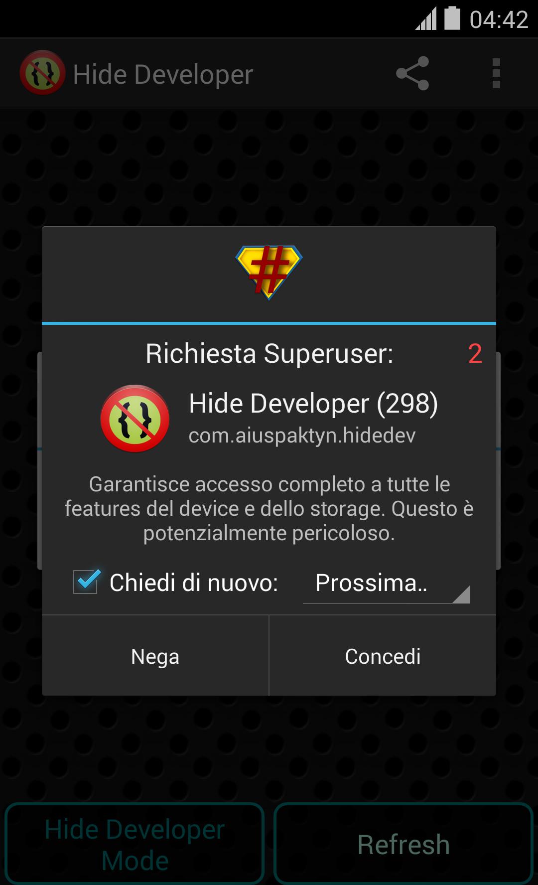 Hide Developer