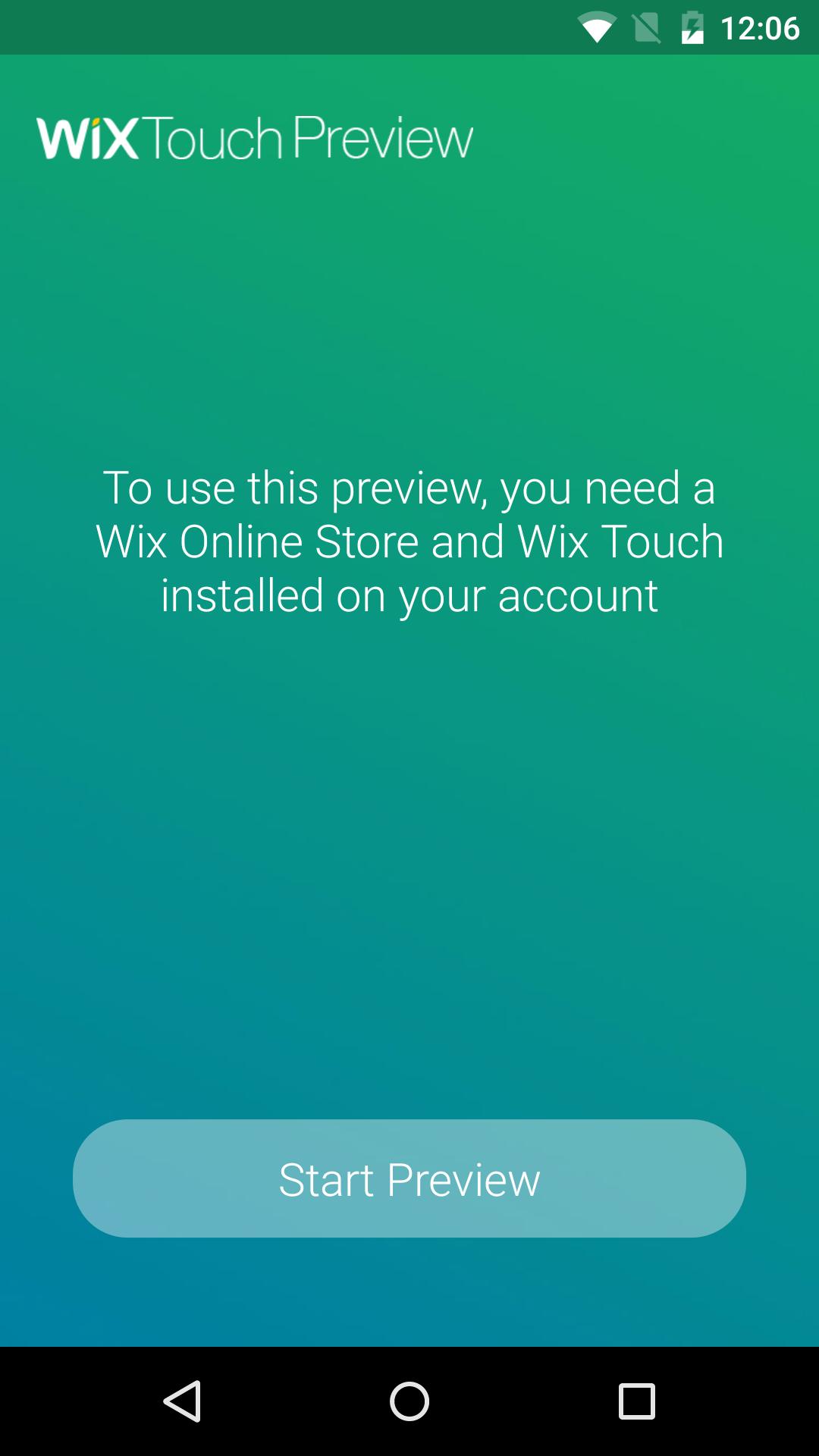 Wix Touch Preview