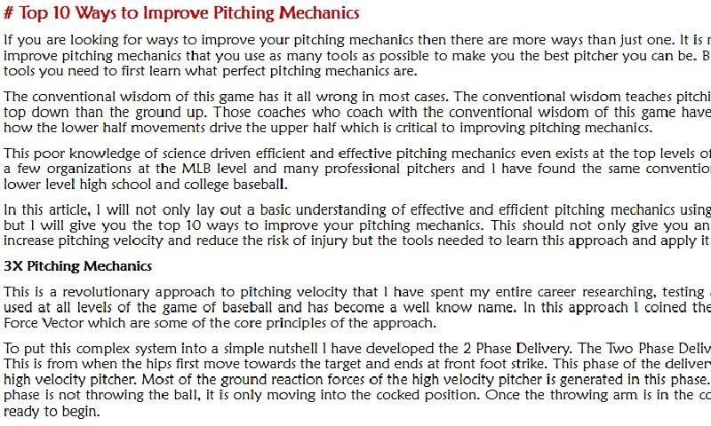 Baseball Pitching Drills