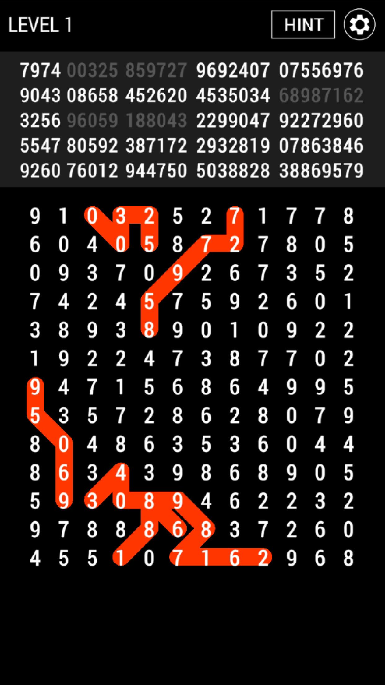 Number Search - Snake