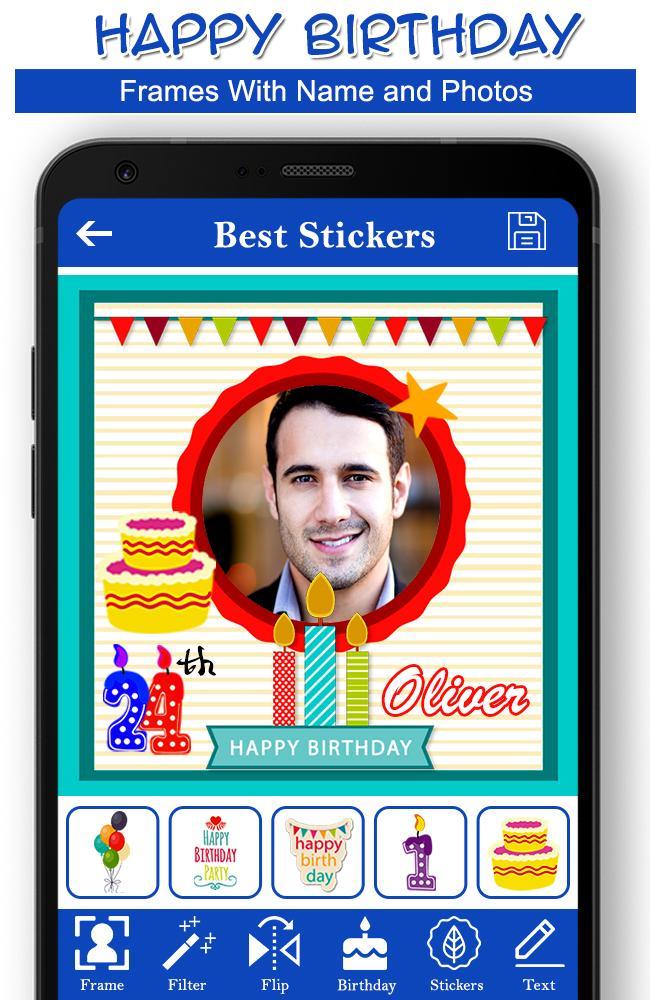 Happy Birthday Frame With Name And Photo