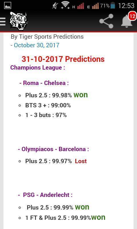 Tiger Sports Prediction