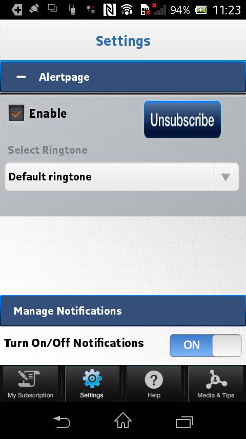 Alertpage Mobile