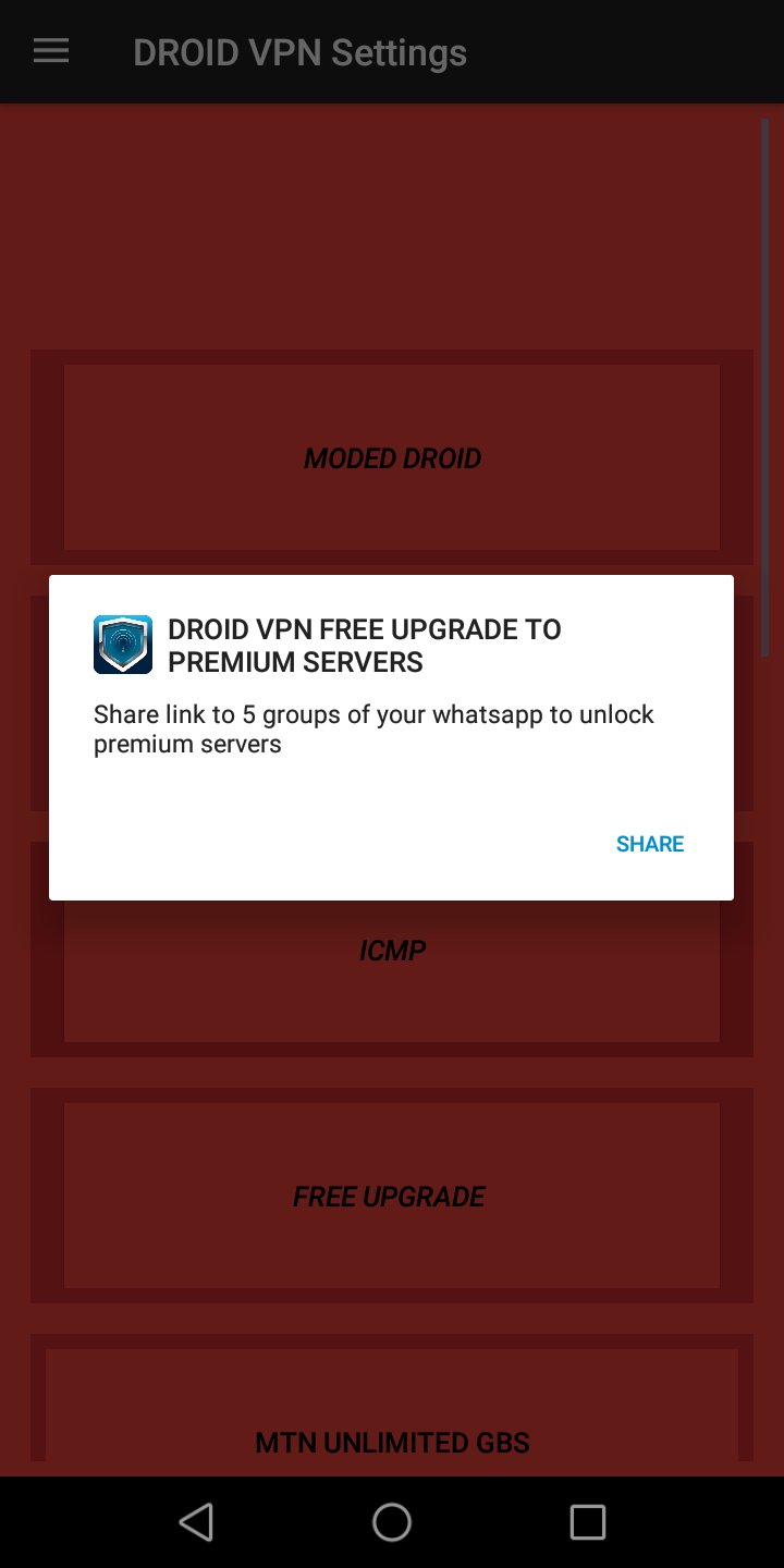 Droid VPN settings