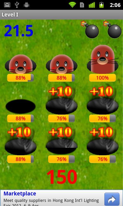 Bomb hamster (playing gopher)