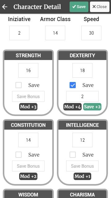 D&D Charsheet 5e