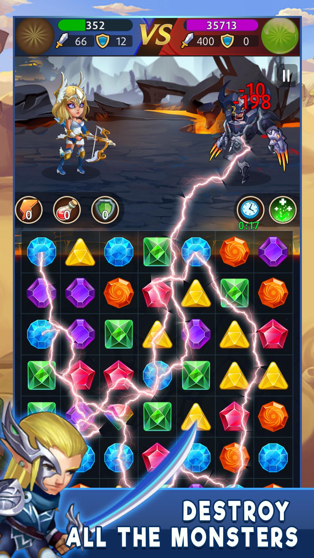 Match 3 Puzzle RPG - War of Hero - Dungeon Battle