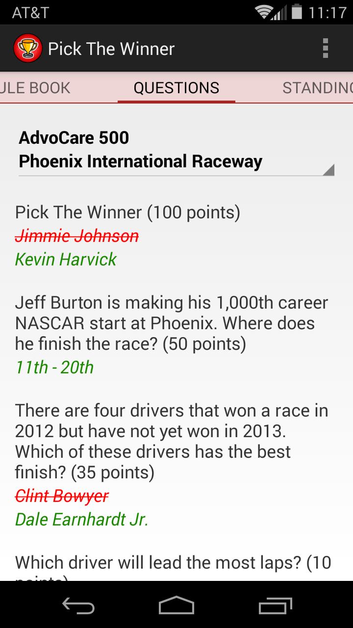 Pick The Winner