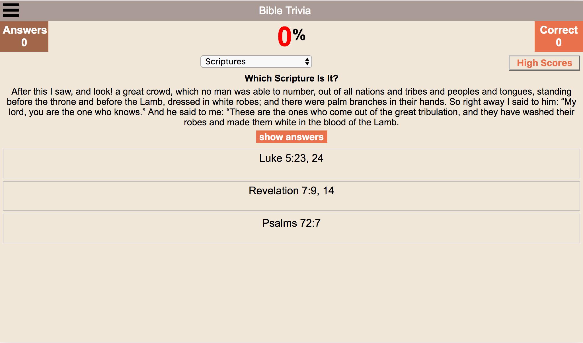 JW Bible Trivia / Quiz / Game