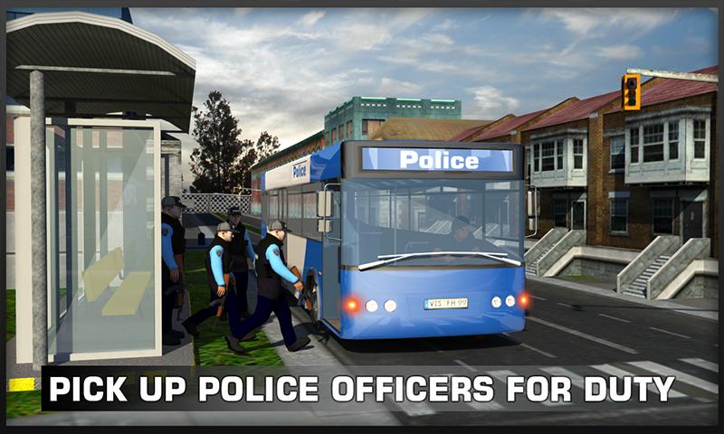 Coach Bus Police Transport 3D