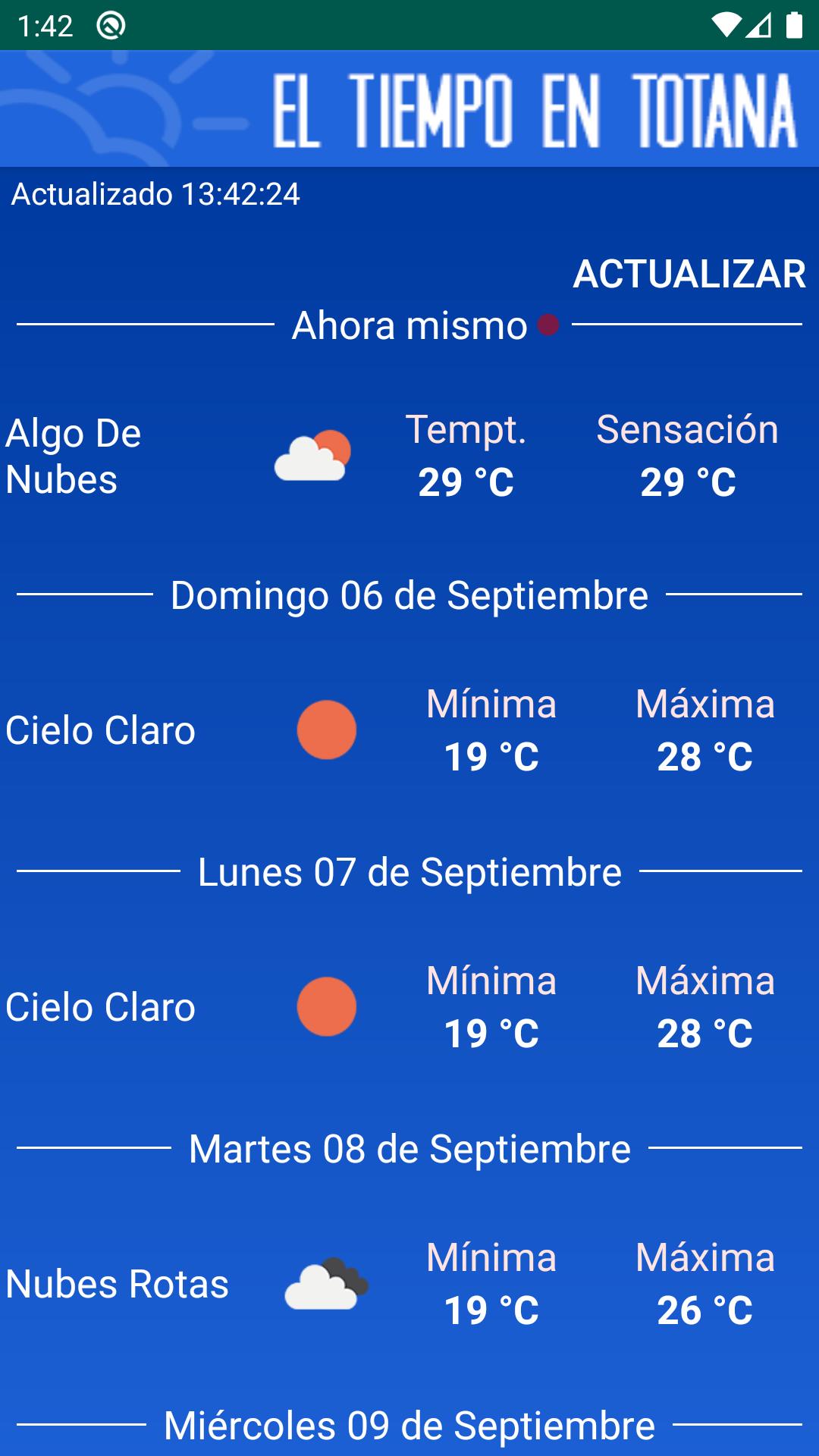 El Tiempo en Totana