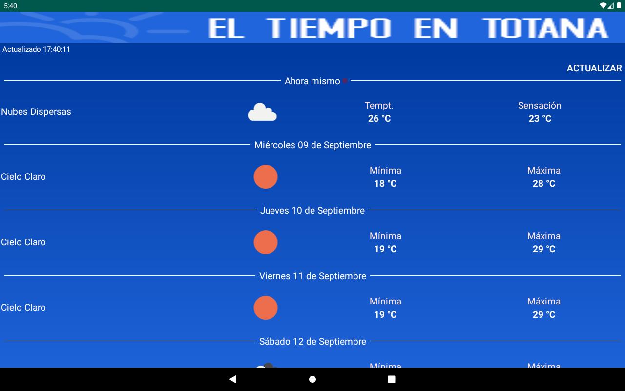 El Tiempo en Totana