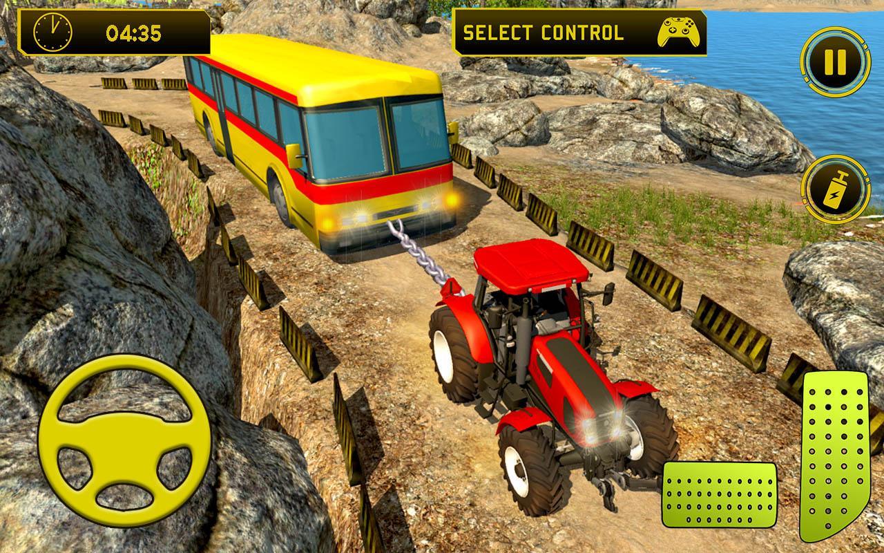 Chained Tractor Towing Rescue