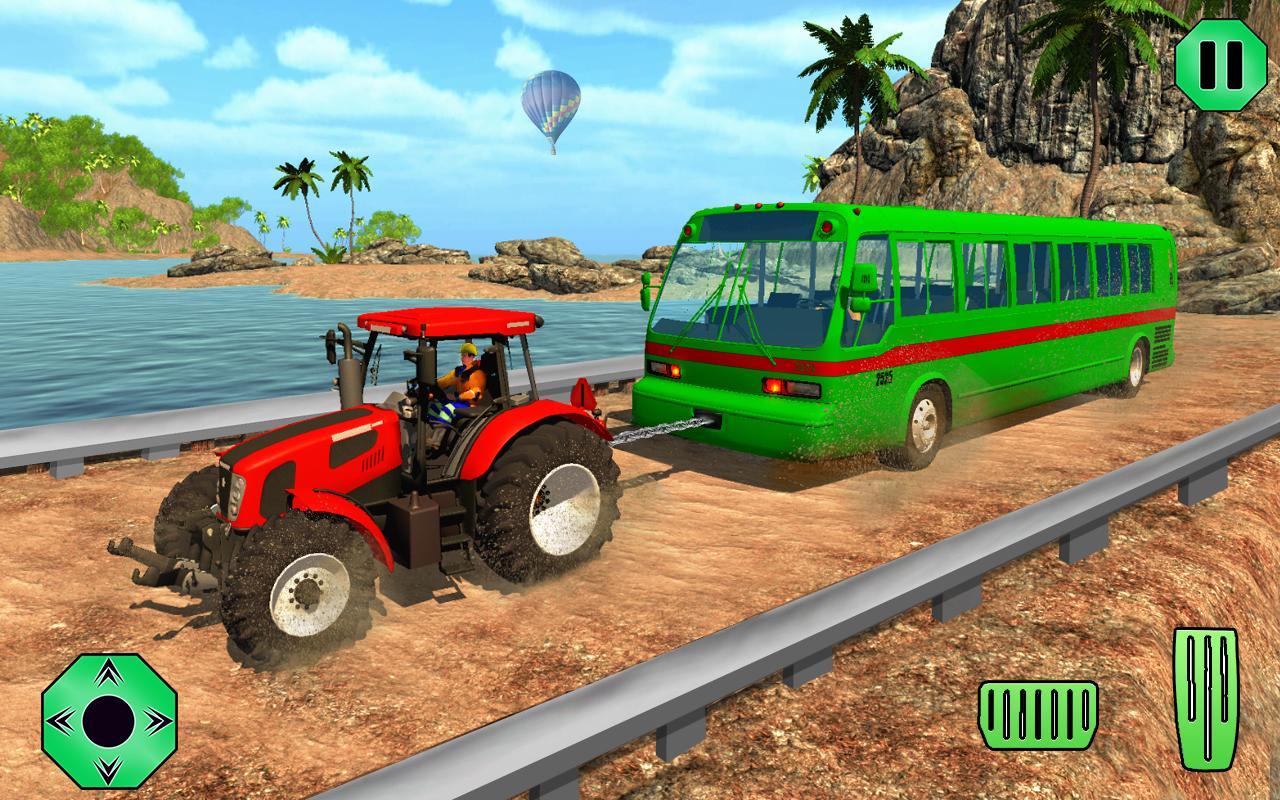 Chained Tractor Towing Rescue