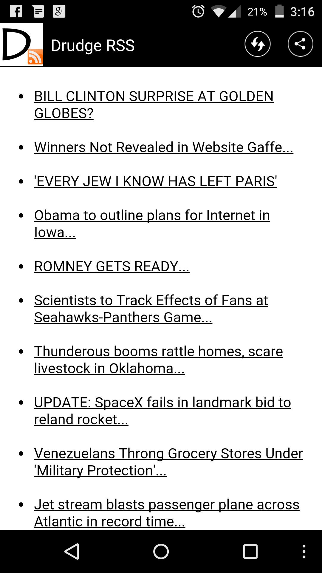 Drudge RSS (NO ADS)