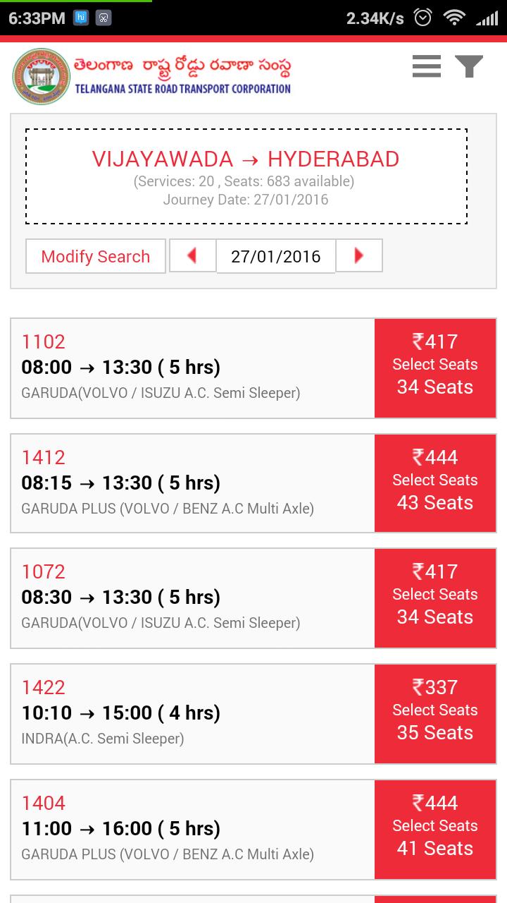 Book TSRTC Online