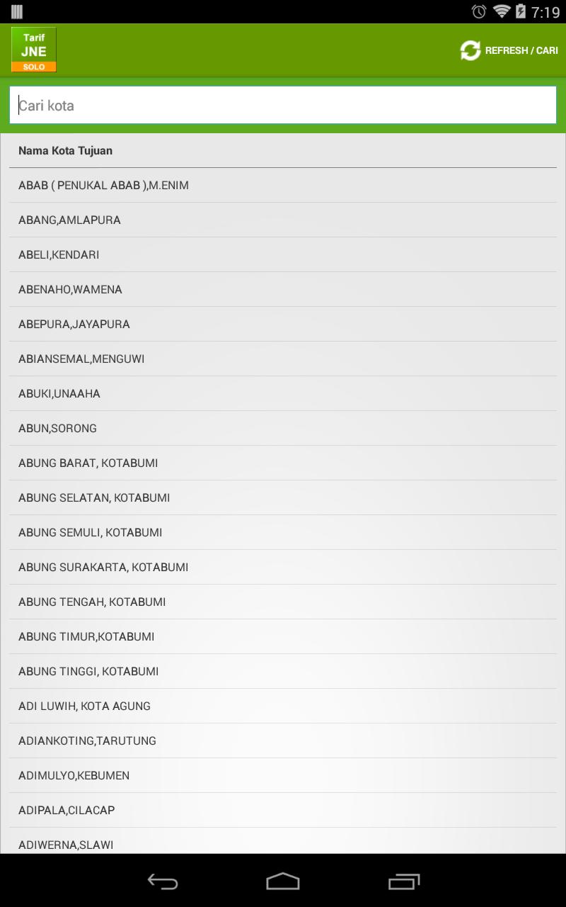 Tarif JNE Solo