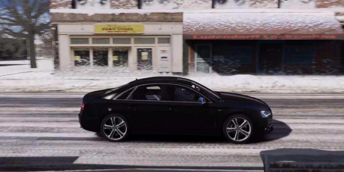 S8 Driving Audi Winter 3D