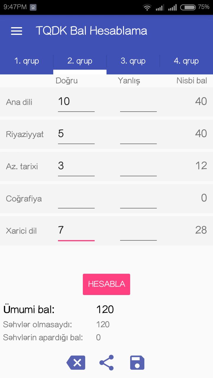TQDK Bal Hesablama