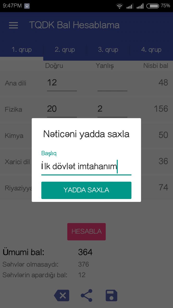 TQDK Bal Hesablama