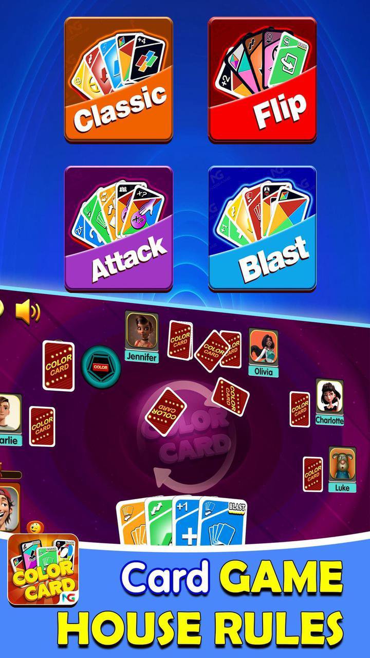 Color Card Game: Ono Friends - One Color Party