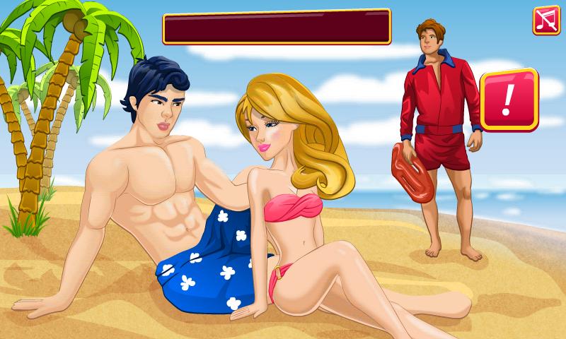 Kissing Princess on Beach
