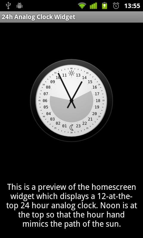24h Analog Clock Widget