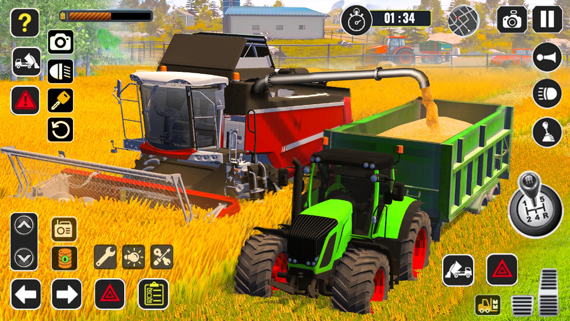 Tractor Farming Game Harvester