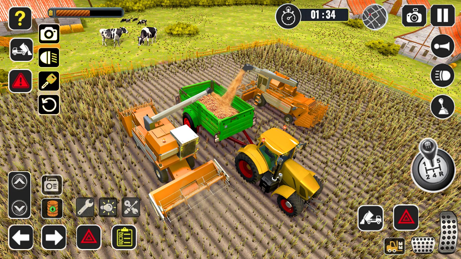 Tractor Farming Game Harvester