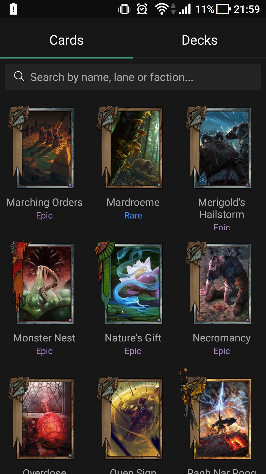Gwent Card & Deck Helper
