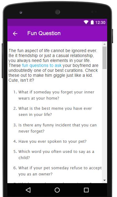 Question to ask your boyfriend