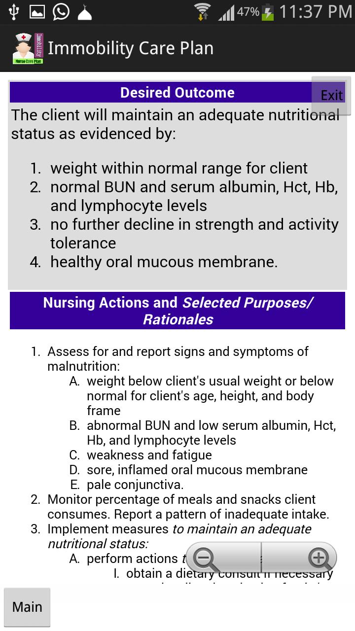 Nurse care plan Immobility