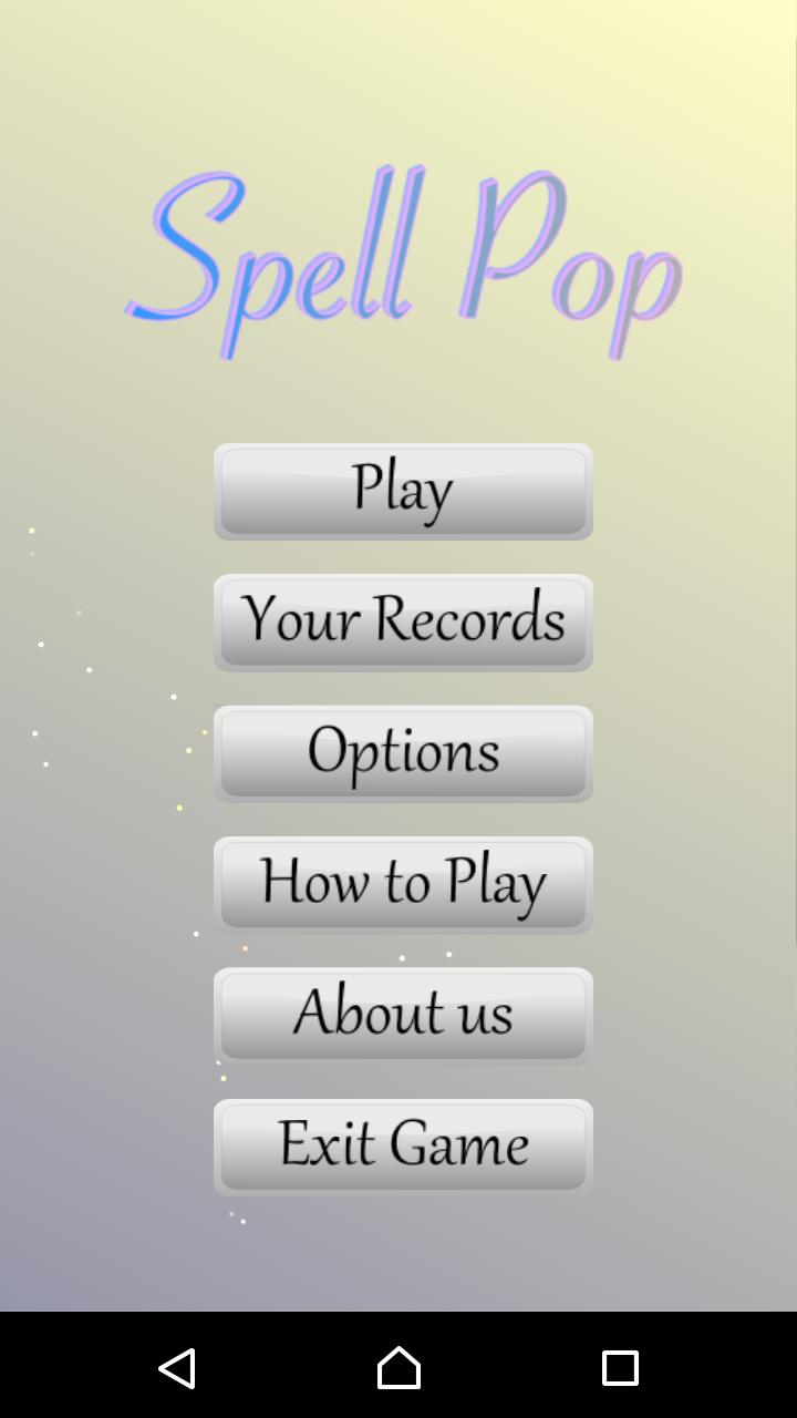 Spelling Game : Pop Words for Vocabulary Learning