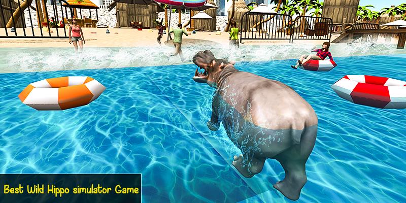 Sea Horse Beach Attack - Hippopotamus Simulator 19