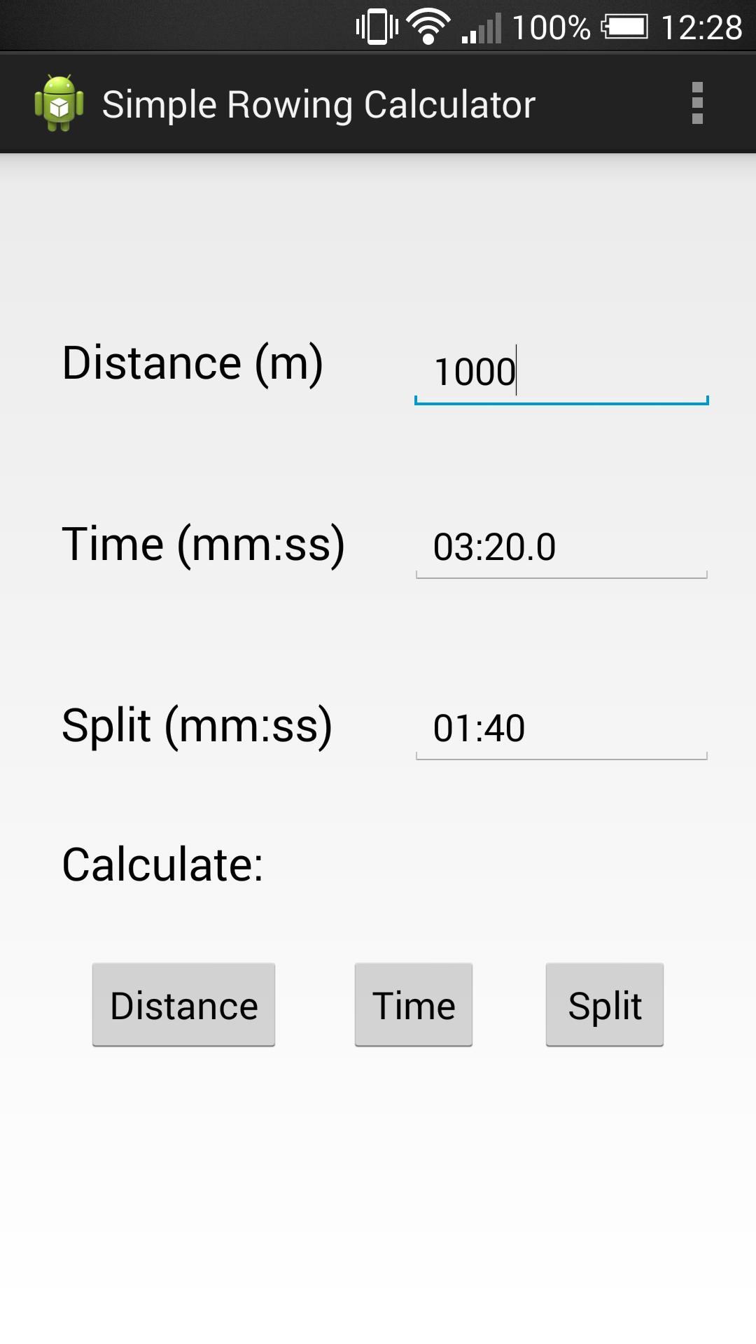 Simple Rowing Calculator