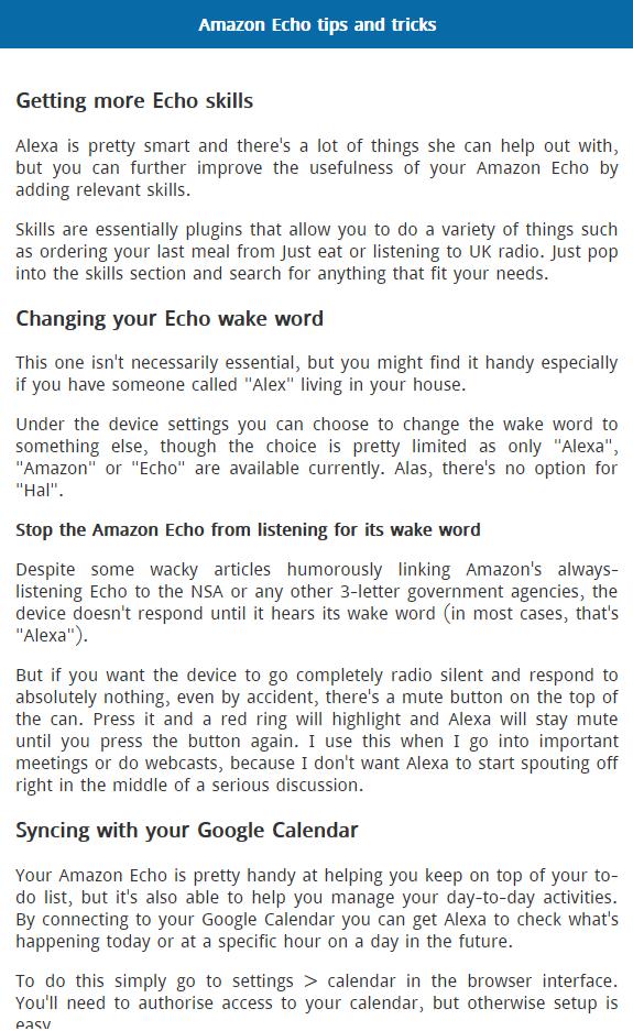 User Guide for Amazon Echo